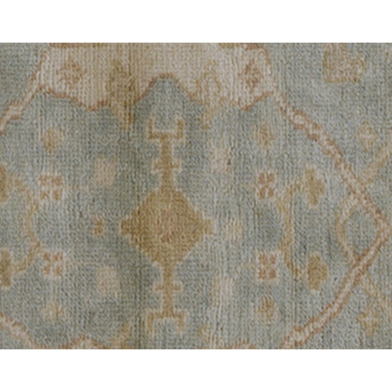 High-Quality Hand-Knotted Light Blue And Ivory Area Rug