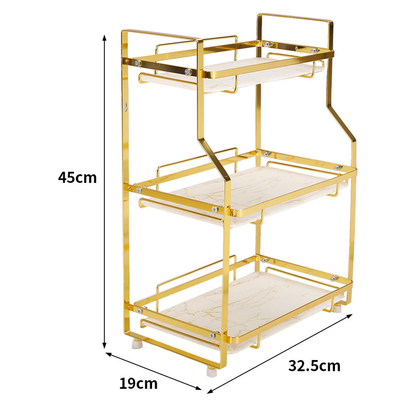 White gold detachable cosmetic shelf
