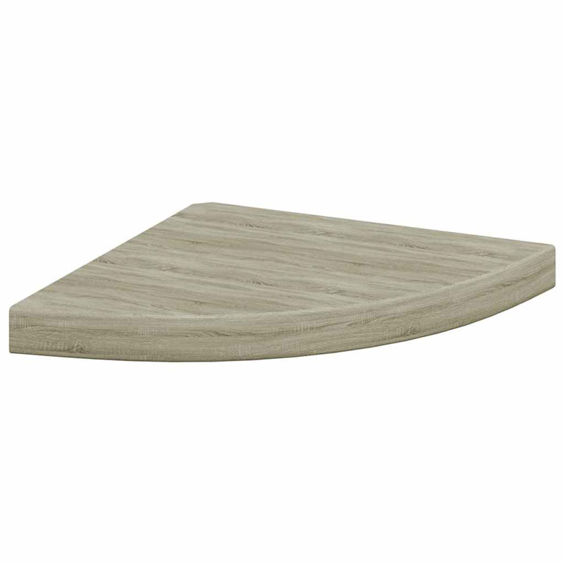 Corner Shelf Set of 2 Oak Honeycomb MDF Metal 13.8 x 13.8 in Rustic Corner Shelves, 1.5" H x 13.8" W x 13.8" D, Oak