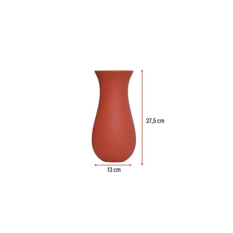 Élégant vase en céramique, 5,1 x 5,1 x 10,8 pouces, orange vif | 100% céramique de haute qualité, parfaite pour la décoration intérieure et les arrangements floraux | Centre de table élégant pour le salon, la salle à manger et le bureau