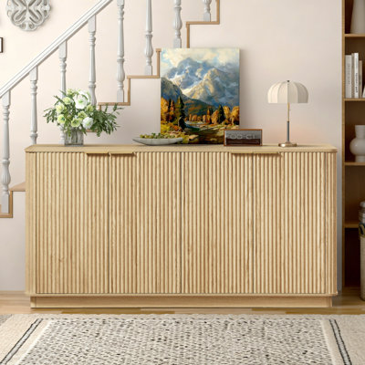 63" Curved Buffet Cabinet Sideboard With Stoarge