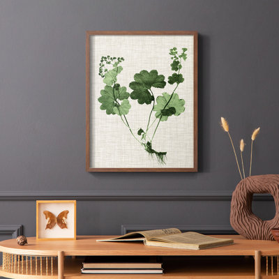 «Forest Foliage on Linen I», reproduction encadrée - bois massif