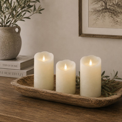 Ensemble de 3 bougies sans flamme 17 étages sans parfum