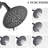 Matte Black Shower Fixture With 2.2 Gpm Flow & Adjustable Spray Head Finish 5 Patterns