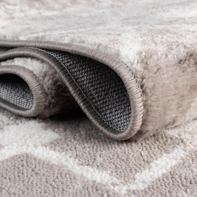 Tapis sable / ivoire Amrjeet, Rond 5 pi 3 po