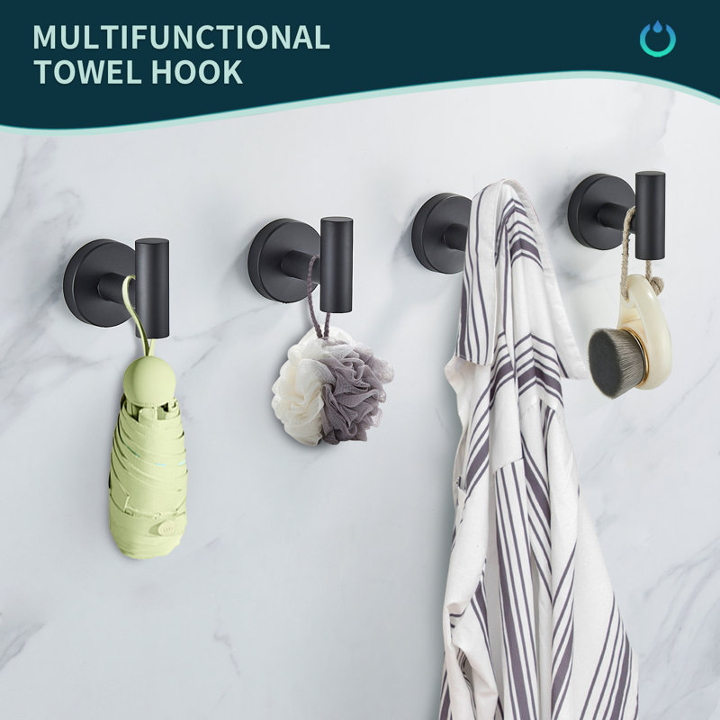 Wall Mounted Towel Hook, Black