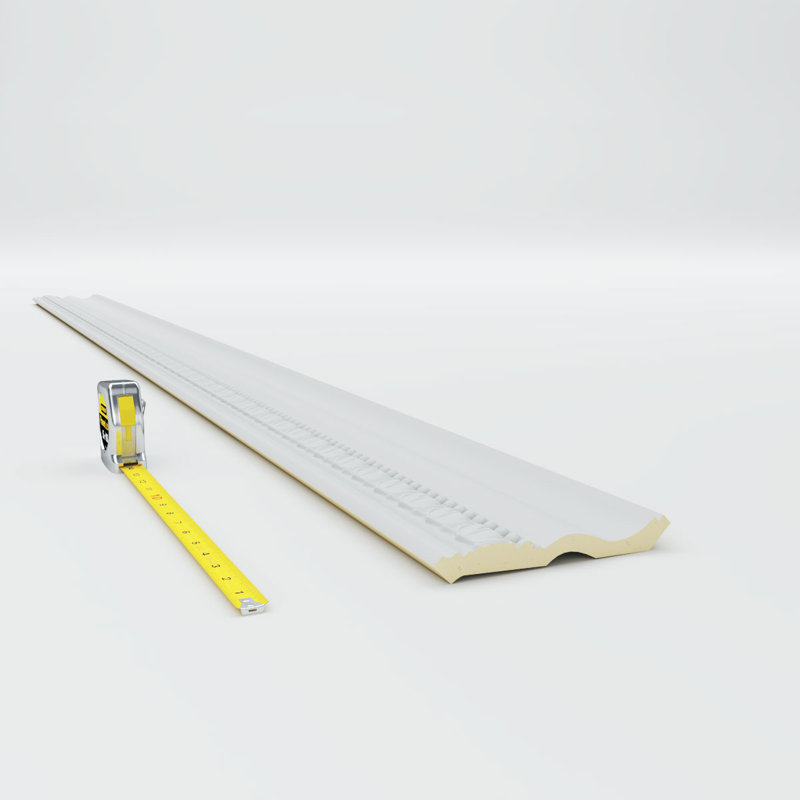 Primed White Geometric Polyurethane Crown Moulding Sample