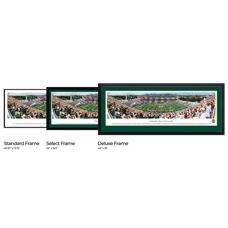 NCAA " College Football And Basketball ", 18" H x 44" W x 0.88" D, Black Floater Framed