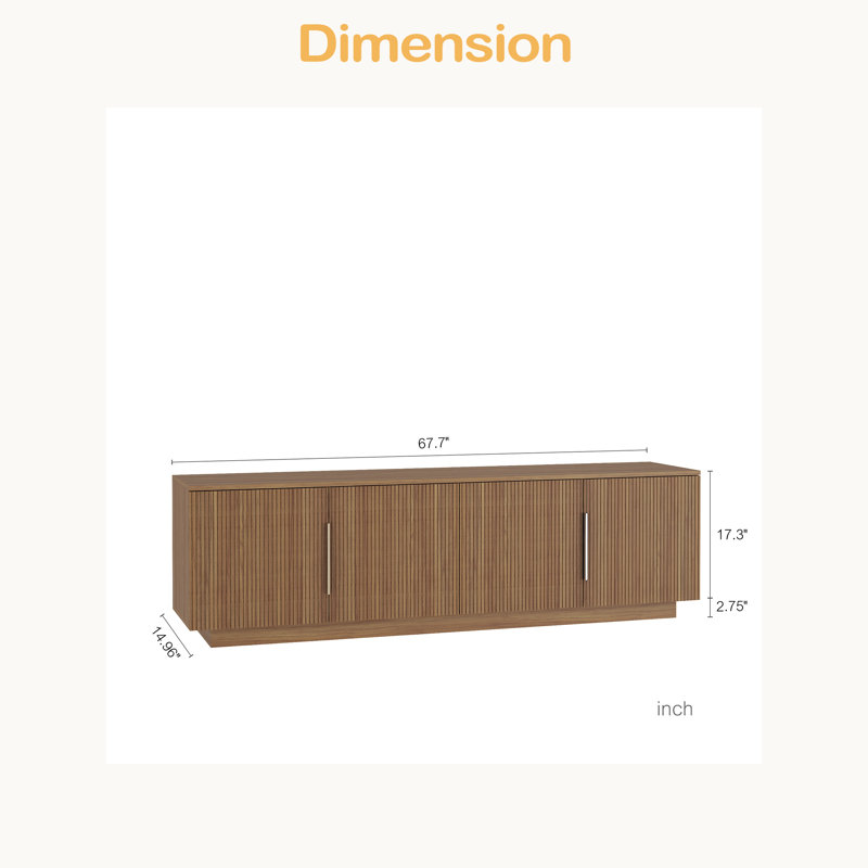 Meuble télé avec 16 couleurs, meuble télé moderne de 67,7 po et meuble télé, Bois