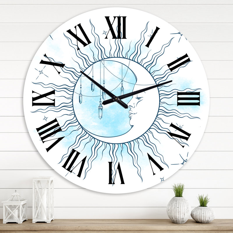 Horloge murale bohème et éclectique, Surdimensionné