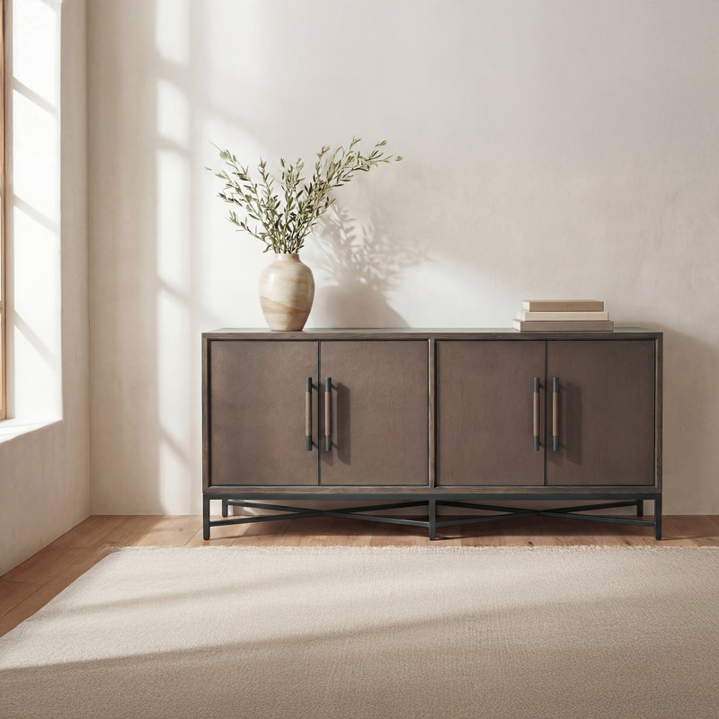 Meera 76" Wide Wood Sideboard, Brown