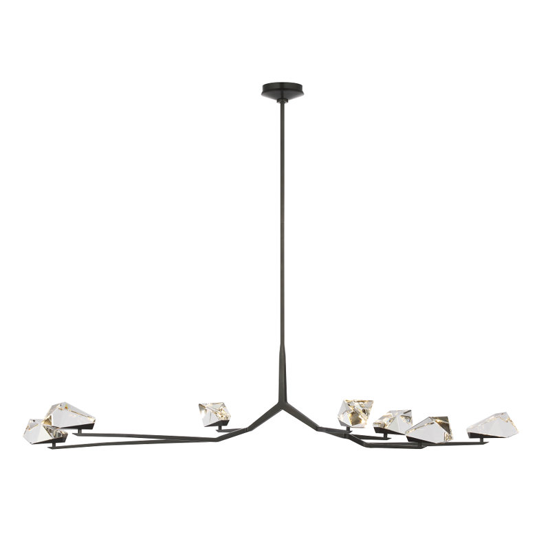Waterford Carraig 65" 7 Light Chandelier with Clear Crystal, Bronze