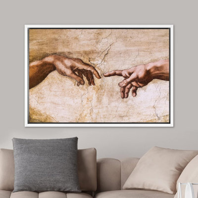 Famous Artwork " Hands Of God, Creation Of Adam By Michelanglo Graffiti & Street Art Famous People Pop Art Modern "