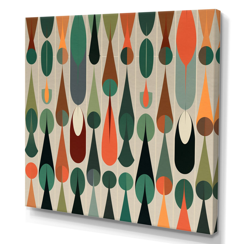 «Retro Abstract Drops X», reproduction sur toile encadrée, H 34 po x l 44 po x P 1,5 po, Toile tendue