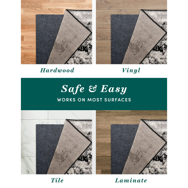 Ensemble de tapis Gourley, Rectangle 5 pi 3 po x 8 pi, Noir, Oui