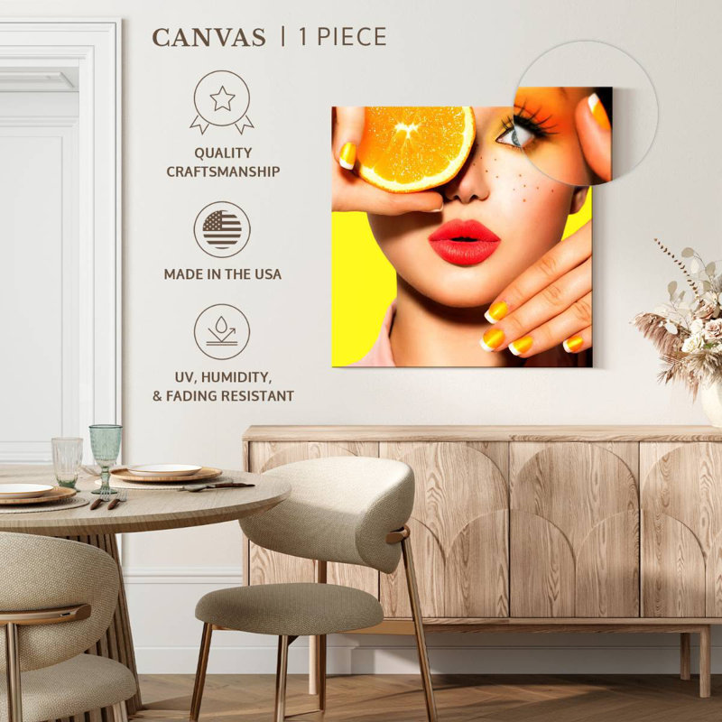Beauté orange, H 16 po x l 16 po