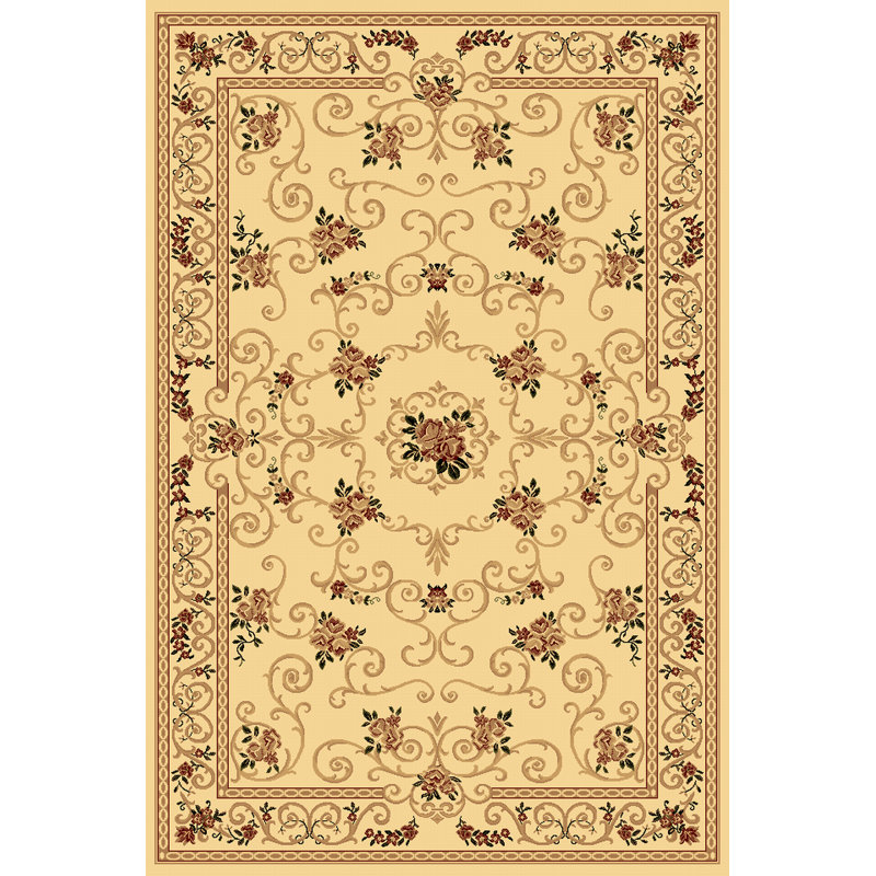 Tapis traditionnel Souvanerie crème doré Gloucester, Rectangle 5 pi 3 po x 7 pi 10 po