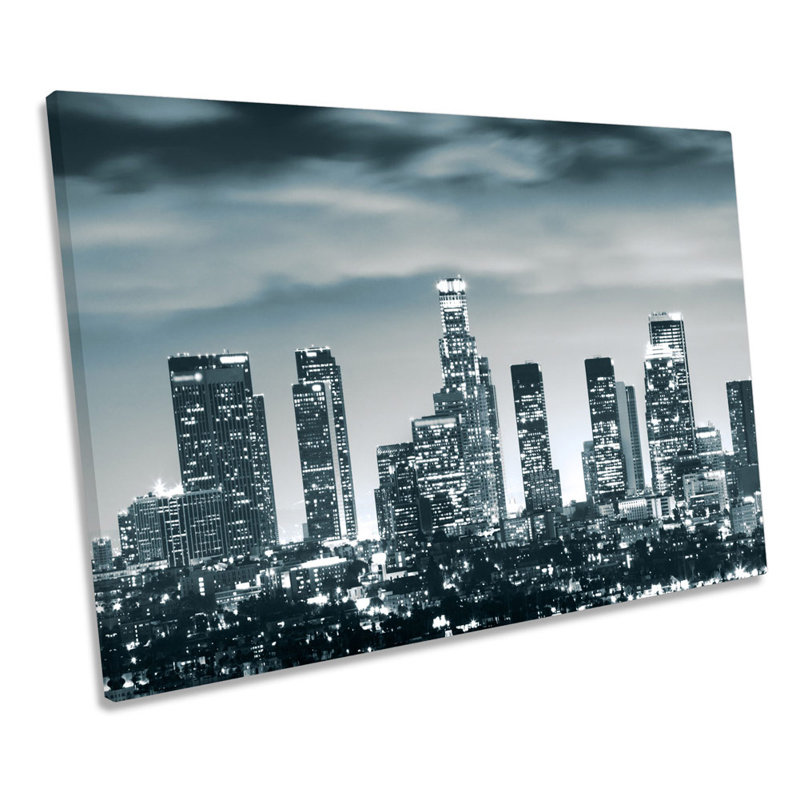 Los Angeles City Skyline - Wrapped Canvas Print, 40.6cm H x 61cm W x 2cm D