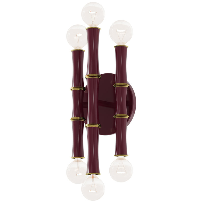 Kane Flush Mounted Sconce, Sugar Plum Glazed/Modern Brass