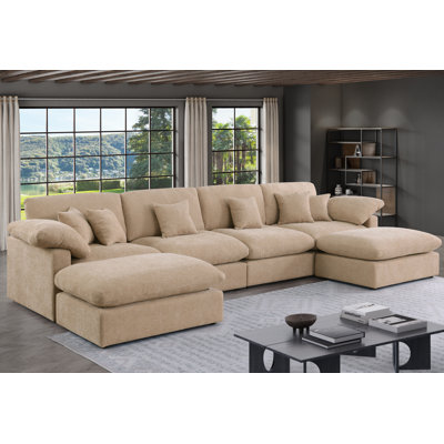 Aldcroft 155.7" W 6-Piece Modular Chenille Sectional