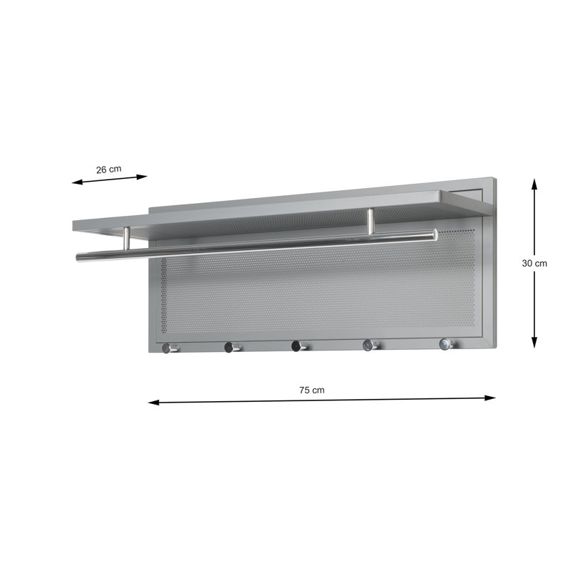 Coat Rack, Chrome/Grey