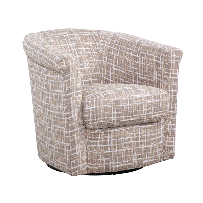 Pinehill Marvel 360 Swivel Barrel Chair, Chet Buff Taupe and Tan