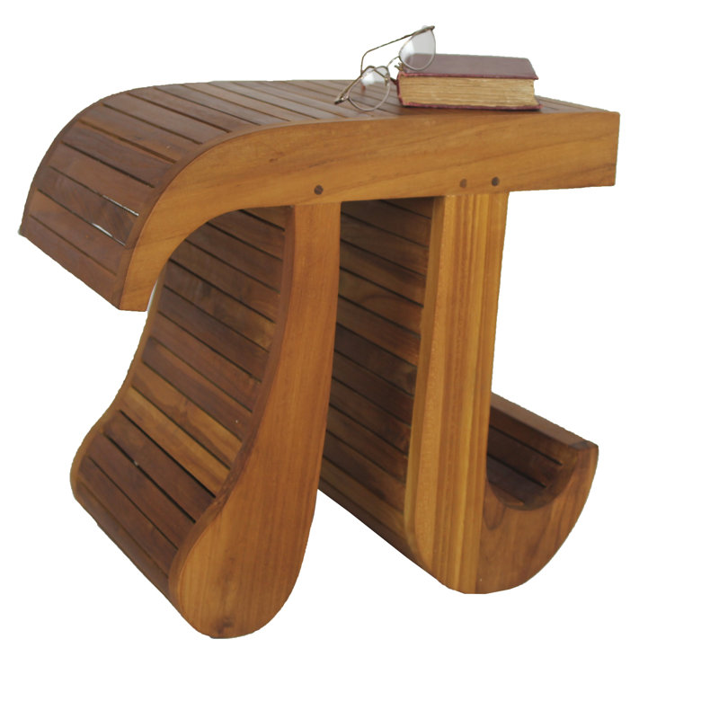 Pi-Shaped Teak Spa Bench with Curved Design
