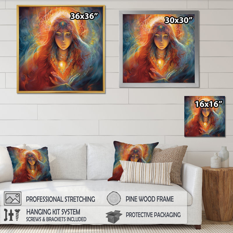 " Divine Goddess Incantations ", 36" H x 36" W x 1.5" D, Wrapped Canvas