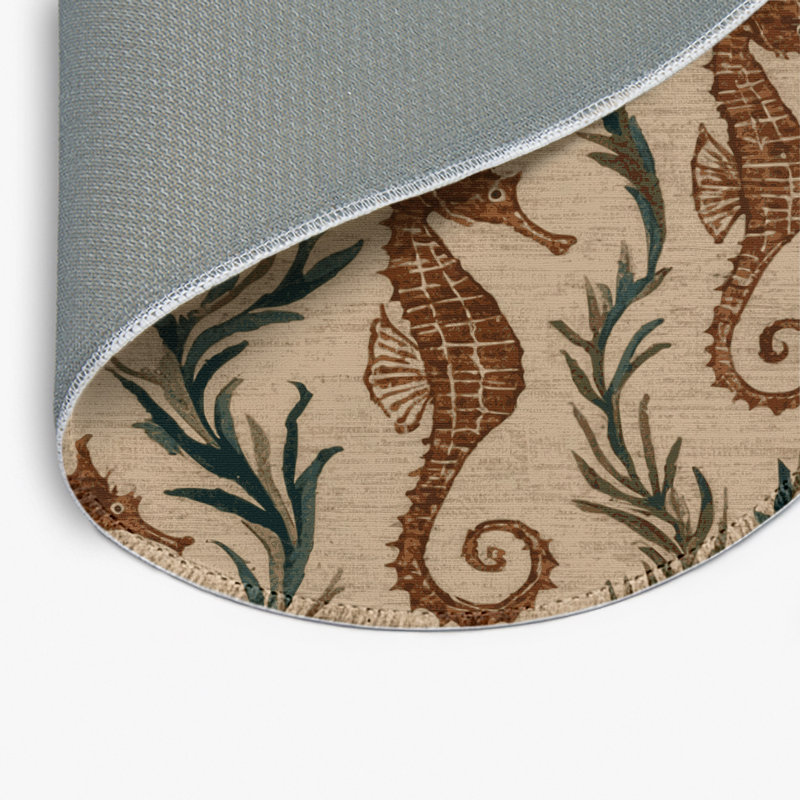 Tapis d'intérieur et d'extérieur brun Nature, Rond 5 pi