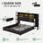 Bed Frame With 4 Storage Drawers, Built-In LED Lights & USB Charging Station, Side Bookshelf Storage-1660902830-1660902824