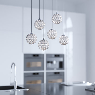 Luminaire suspendu sphère 6 lumières Tietjen