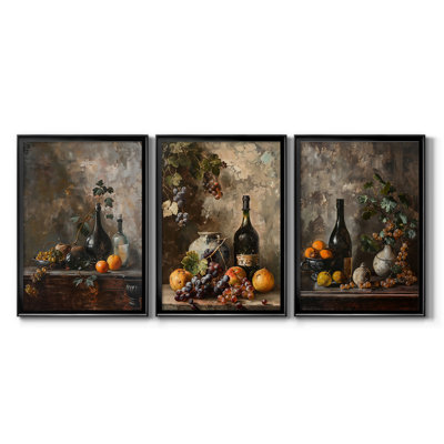 FLORAL Series DCCXII  -Custom Framed  Wrapped Gallery Canvas - 3 Pieces
