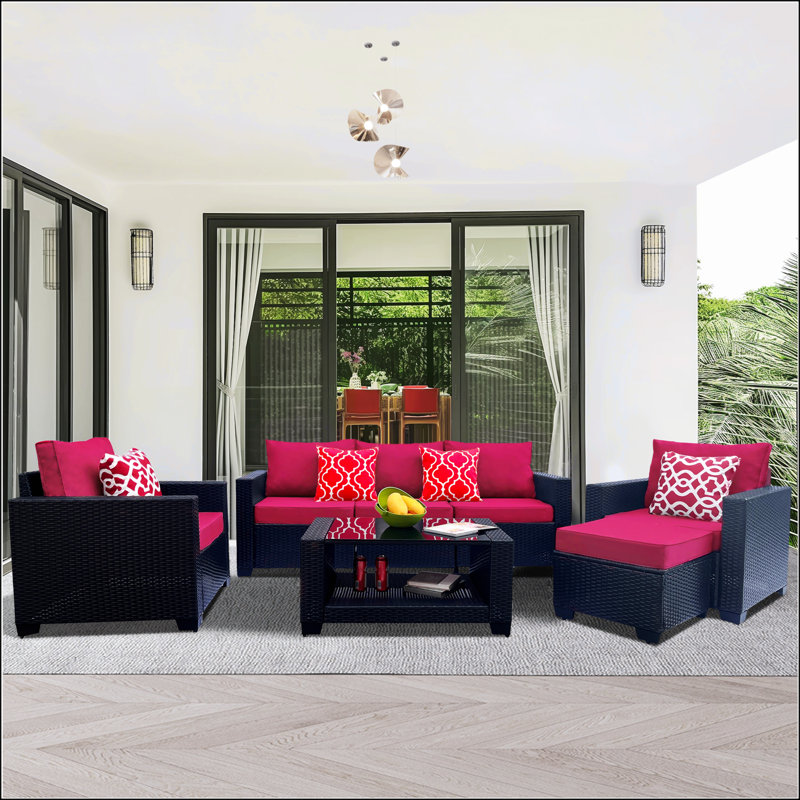 Charmante table de bout d'extérieur pour une utilisation polyvalente et une décoration élégante, Rouge