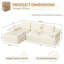 Canapé modulaire en forme de L à 3 places Boneless avec 2 accoudoirs et 3 coussins amovibles, aucun assemblage requis-1114987150