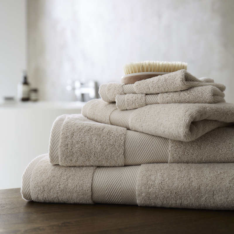 Silk Cotton Blend Towel, Oyster
