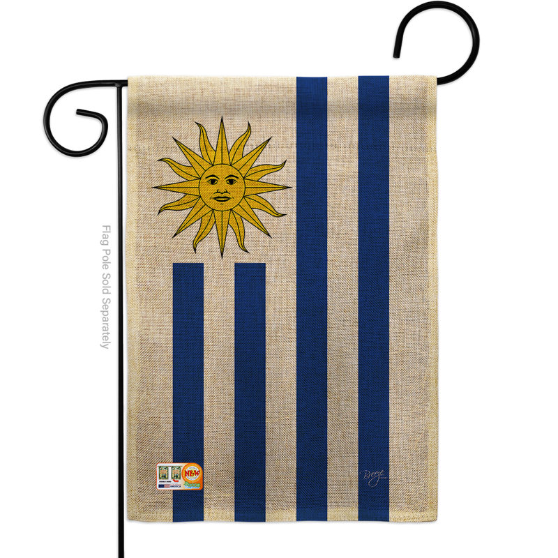 « uruguay of the world », drapeau vertical décoratif en toile jute à 2 côtés 1 pi 5 pi 1 pi. drapeau de jardin