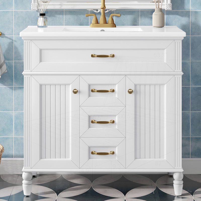 Meuble-lavabo 36 po avec lavabo, Blanc