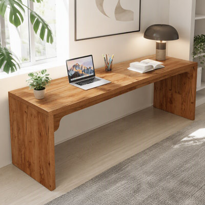 Bureau d'ordinateur 78,7 "extra-long pour 2 personnes, grand poste de travail moderne en bois pour bureau à domicile, double bureau et table d'écriture, brun campagne