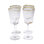Hammered Wine Glass-Clear w/Gold Rim
