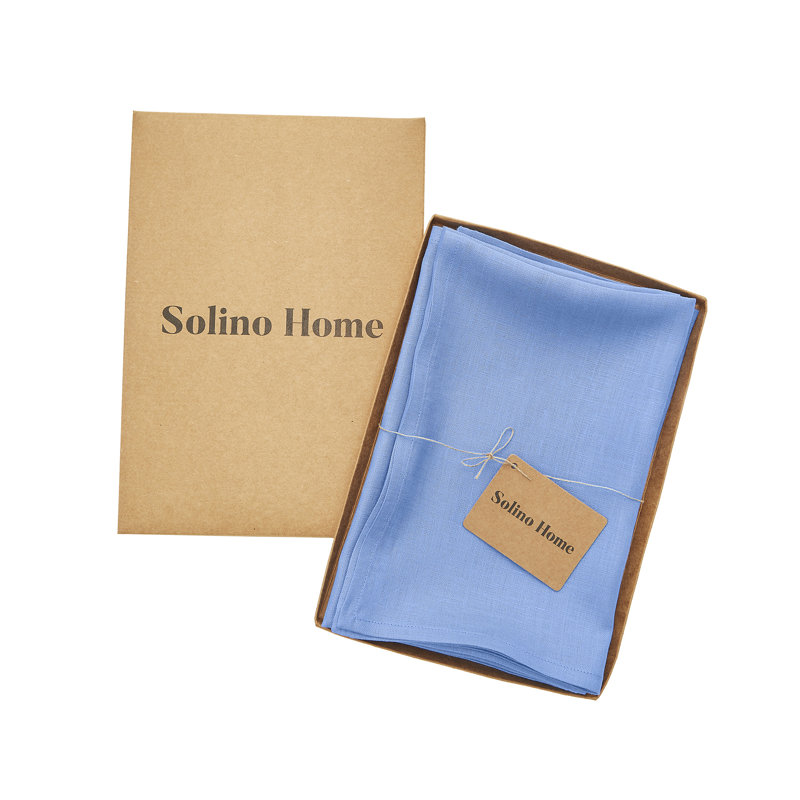 100% Pure Linen Dinner Napkins - Fete, Provence Blue