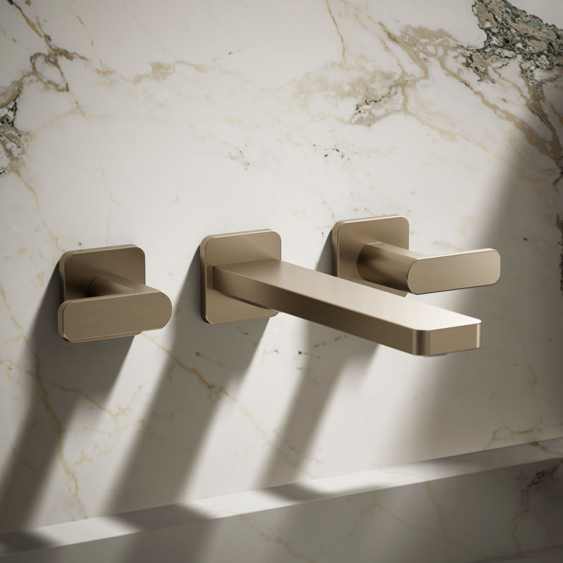Parallel Wall-Mount Bathroom Sink Faucet Trim, Vibrant Brushed Bronze