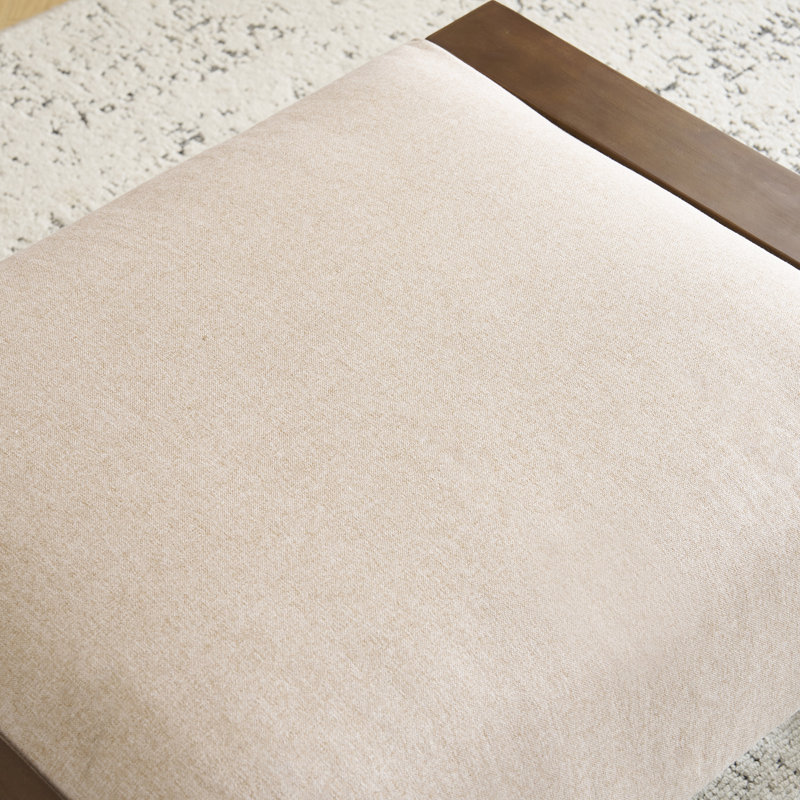 Comfortable Rectangular Solid Wood Stool with Padded Seat
