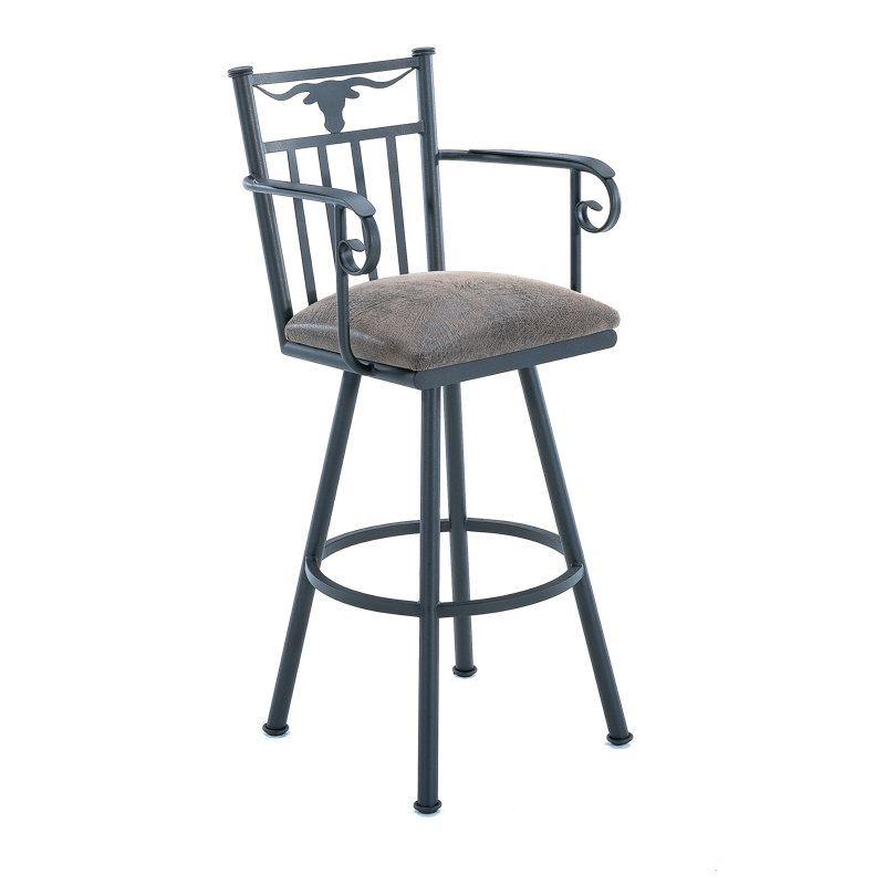 Tabouret de bar et de comptoir Ariam, Gris silex, Noir Ford, Tabouret de bar (assise de 30 po de hauteur)