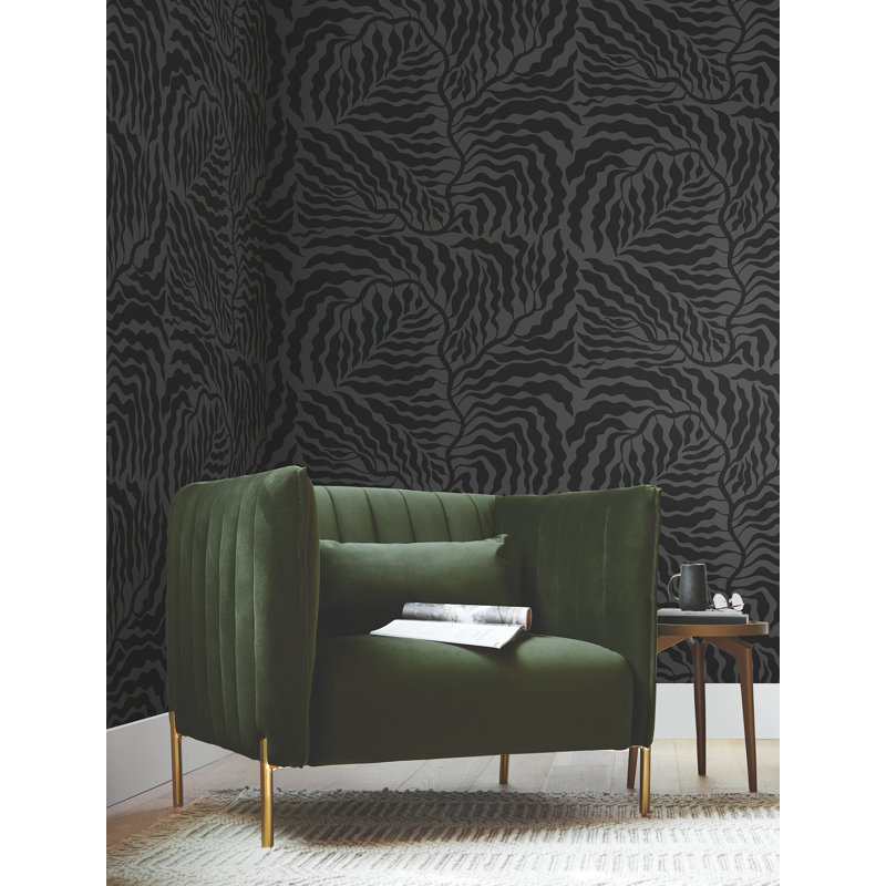 Papier peint Fern Fronds, Noir