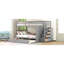 Lit double superposé au-dessus d'un lit double avec gigogne simple et escalier, gris (VIEUX SKU: LT000268AAE)-1361195786