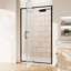 Porte de douche à cadre pivotante avec verre trempé transparent de 38 po à l 42 po x H 71 po