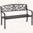 Outsunny 50 Metal Bench with Floral Scroll Backrest