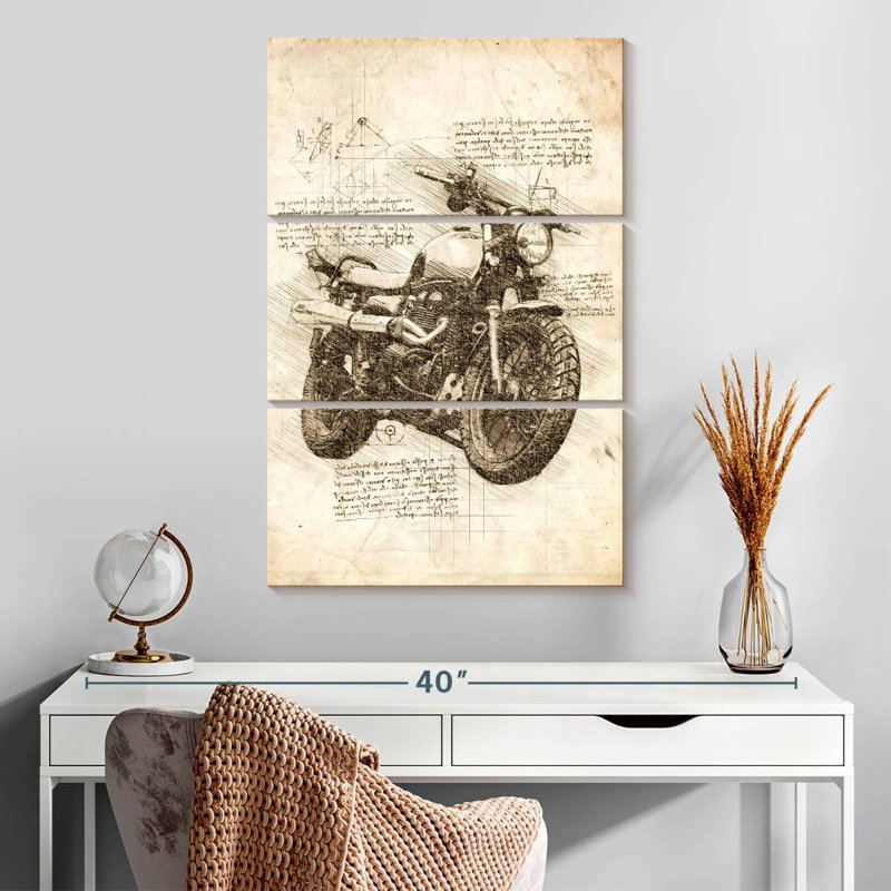 Old Motorcycle Sepia, 32" H x 20" W