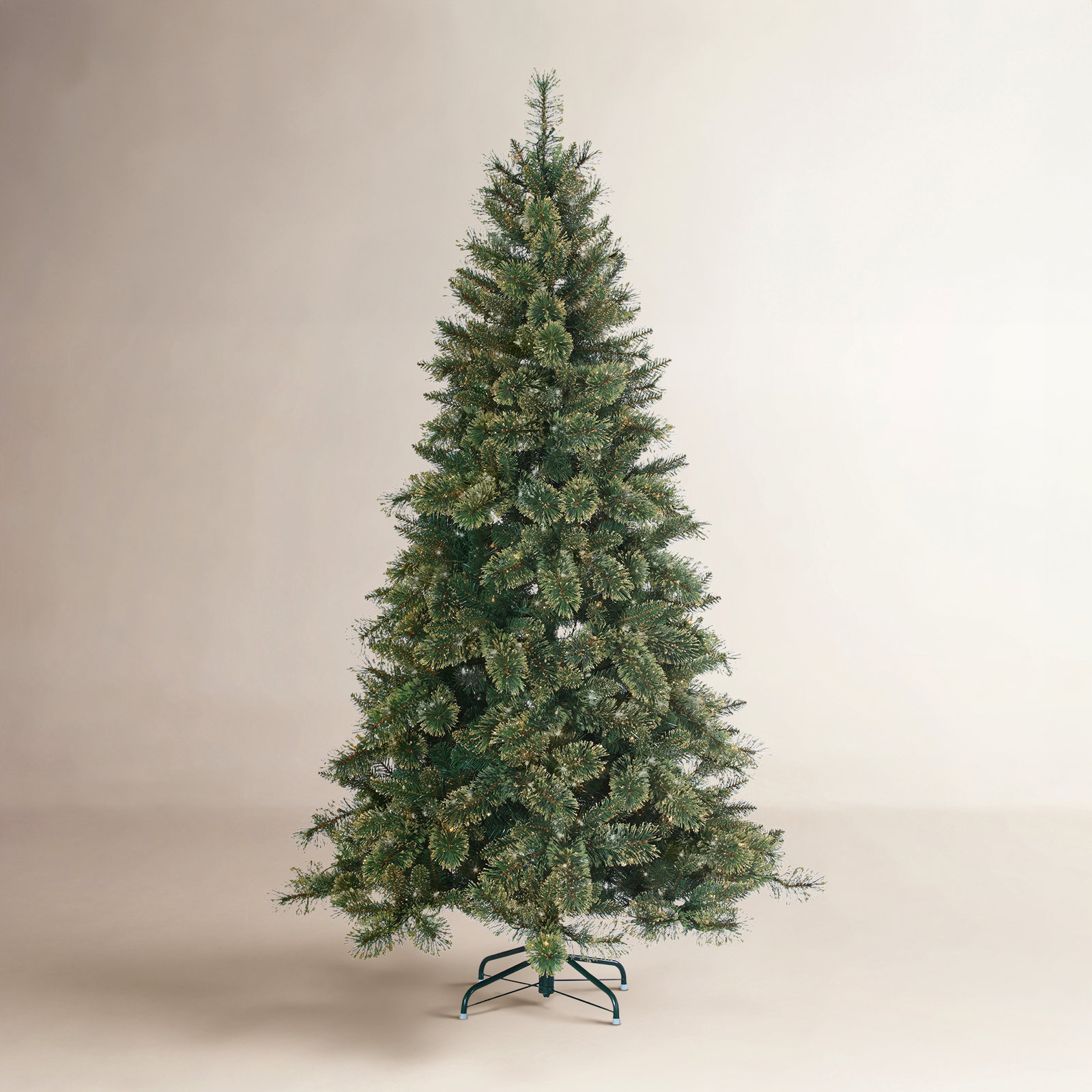 Gold Frosted Pre-Lit Pine Christmas Tree, 6'