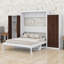 Lit escamotable peu encombrant avec placard, tiroirs et table